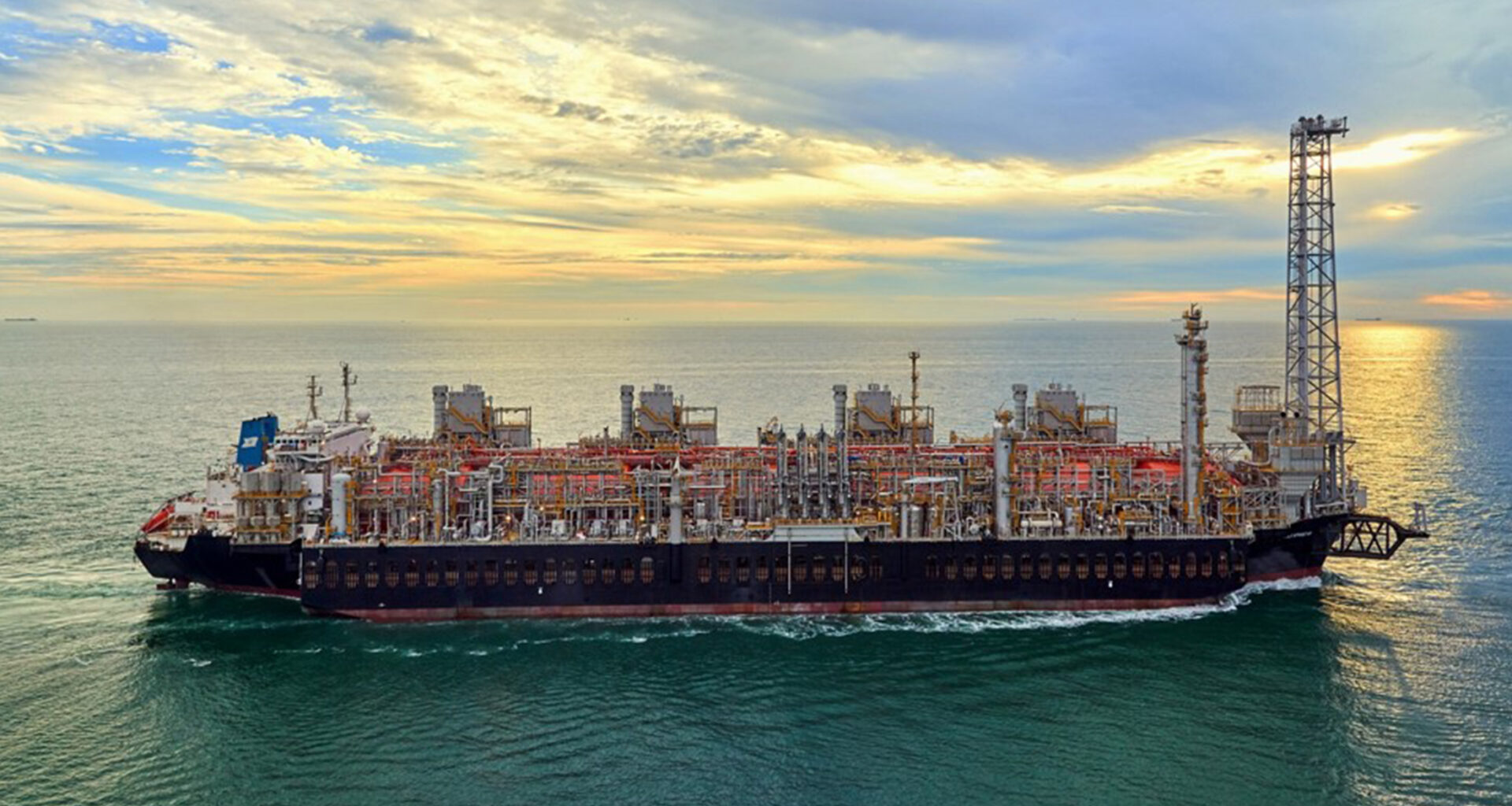 An FLNG unit at sea