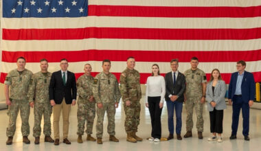 Lithuanian Defence Minister Dovilė Šakalienė with American defense and tech firm leaders