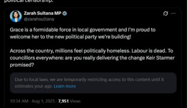 Keir Starmer's Labour gov. is now censoring signups for Corbyn's-Zarah's party.