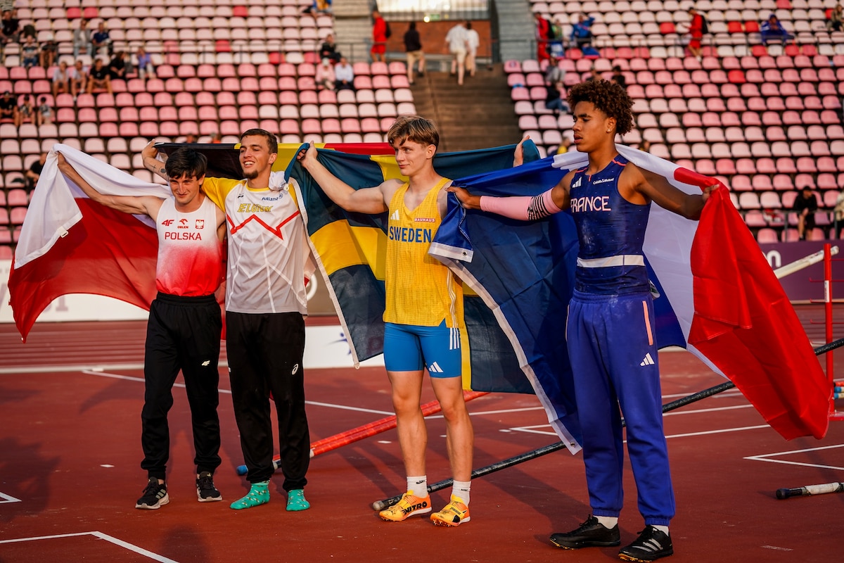Ylio Philtjens pictured after the Pole Vault competition of the European Athletics U20 Championships, in Tampere, Finland, Saturday 09 August 2025. The European U20 championships take place from 07 to 10 August.
BELGA PHOTO COEN SCHILDERMAN