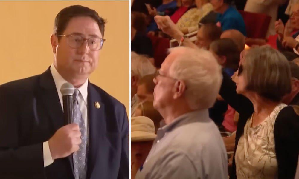 Rep. Mike Flood Drowned in Scorn at Town Hall for Pushing Trump’s ‘Fascist Agenda’ and Dodging Epstein File Questions