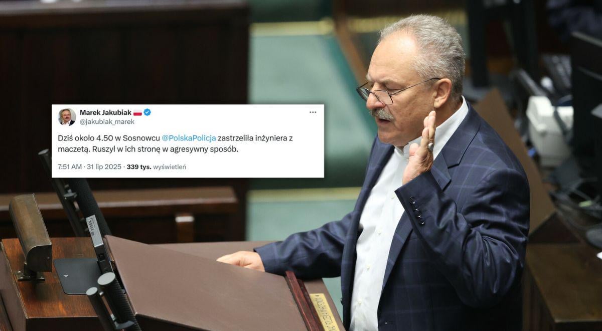 A right-wing politician lied about an immigrant's attack on Police officers in Sosnowiec.
