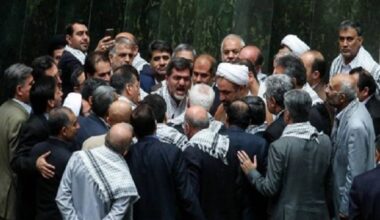 FILE PHOTO: Brawl between MPs in Iran’s parliament (Majlis)