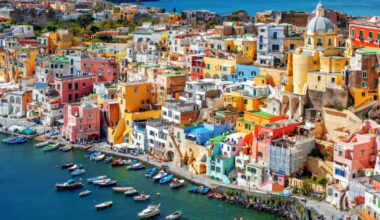 Pastel townscape of Procida, Italy