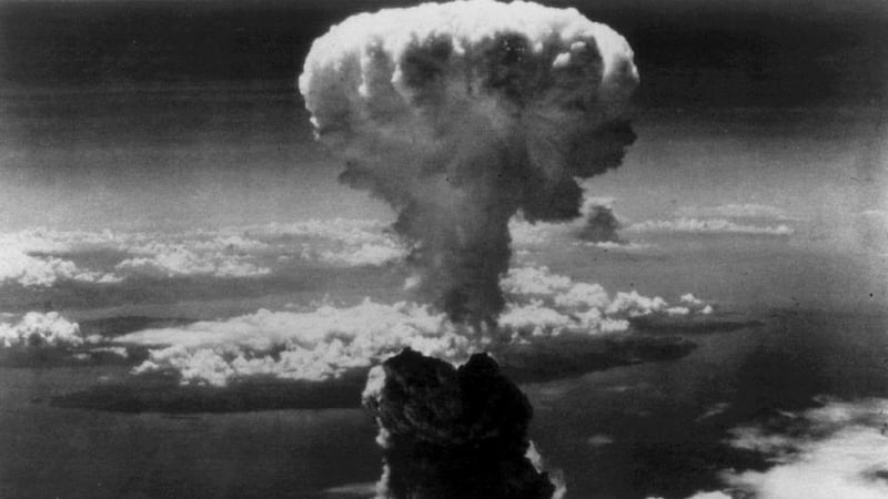 A mushroom cloud forms over Nagasaki after the United States Air Force dropped the atomic bomb on August 9th, 1945. Photograph: Reuters