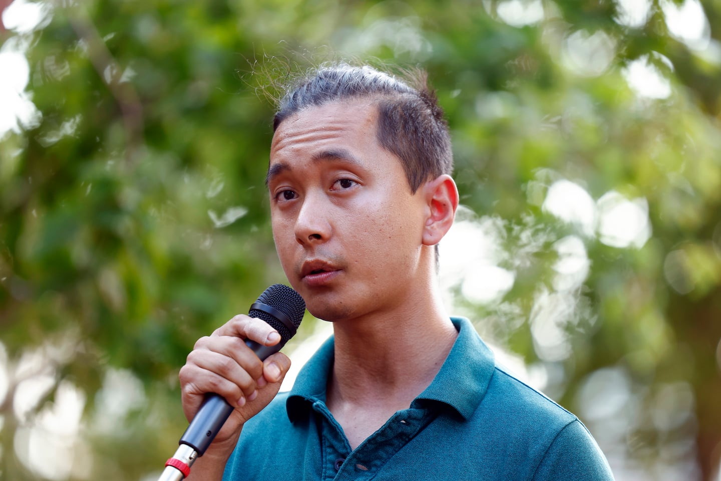Sijan Shrestha, originally of Nepal but now living in Brighton, spoke about his experience of having Temporary Protected Status during a rally in solidarity with people from Honduras, Nepal, and Nicaragua.