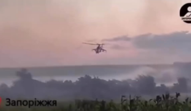 Ukrainian MI-24 Gunship On A Bombing Run Against Russian Targets 2025.