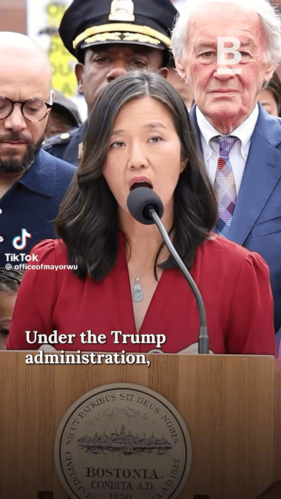 Boston Mayor Michelle Wu: “While the Trump administration is tearing our country apart, Boston is leading on safety, jobs, health care, housing, and the basic city services that our residents rely on. We’ll never bow down to threats and intimidation from kings or presidents who think they’re kings.”