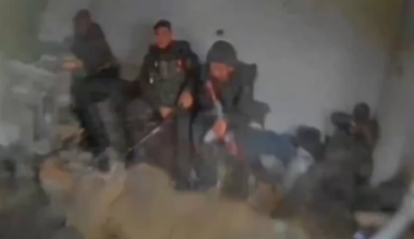 A Ukrainian fiber-optic FPV drone flies through a window and takes out a russian invader assault group