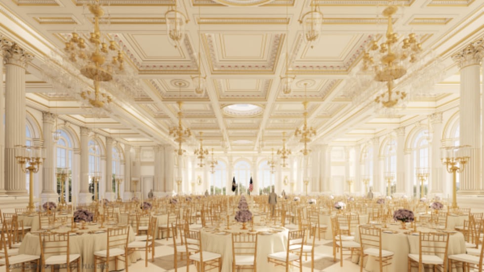 The 90,000-square-foot ballroom will be located where the East Wing currently sits and hold...