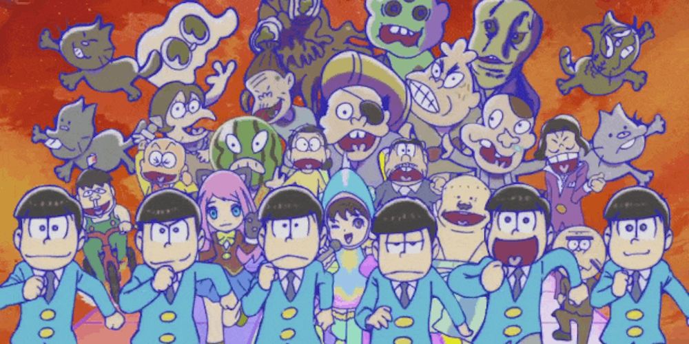 Demons chase the Matsuno sextuplets in Osomatsu-san.