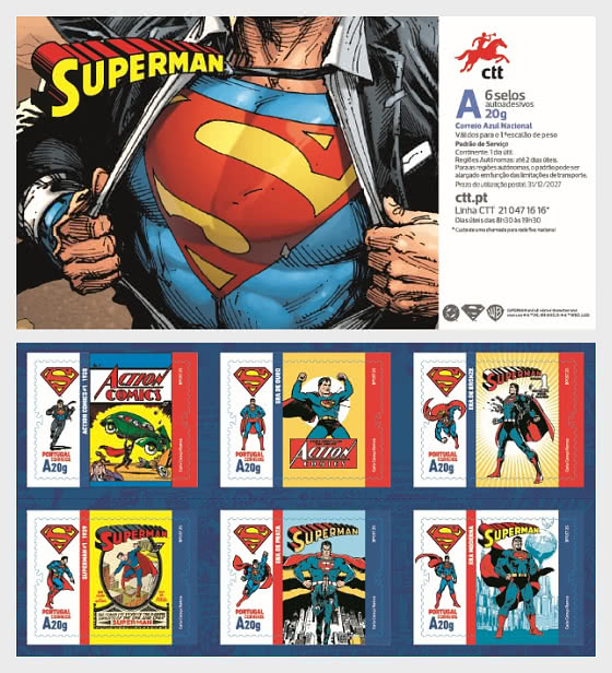 Portugal Commemorates Superman with Exclusive Self-Adhesive Stamps