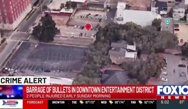 A shooting occurred in the entertainment district in downtown Mobile early Sunday morning.