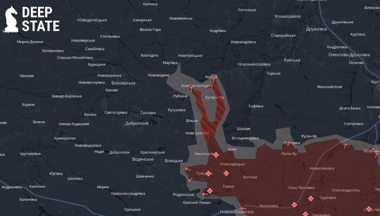 Russia has a breakthrough of more than 10 km in the Dobropillya area. The Dobropillya-Kramatorsk highway is already under Russian fire control.