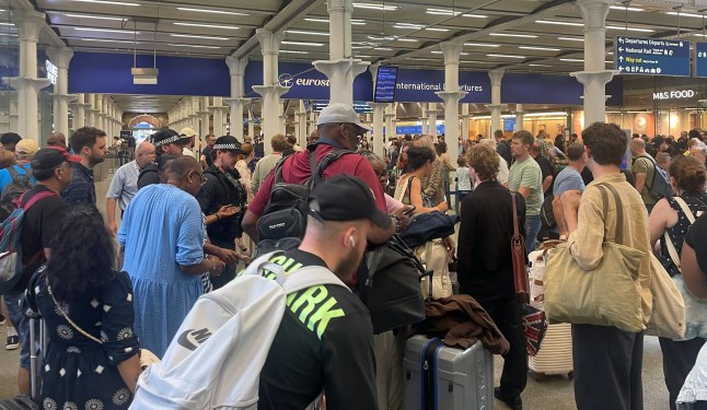 Passengers at St Pancras International.