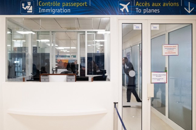 A border control booth at a German border