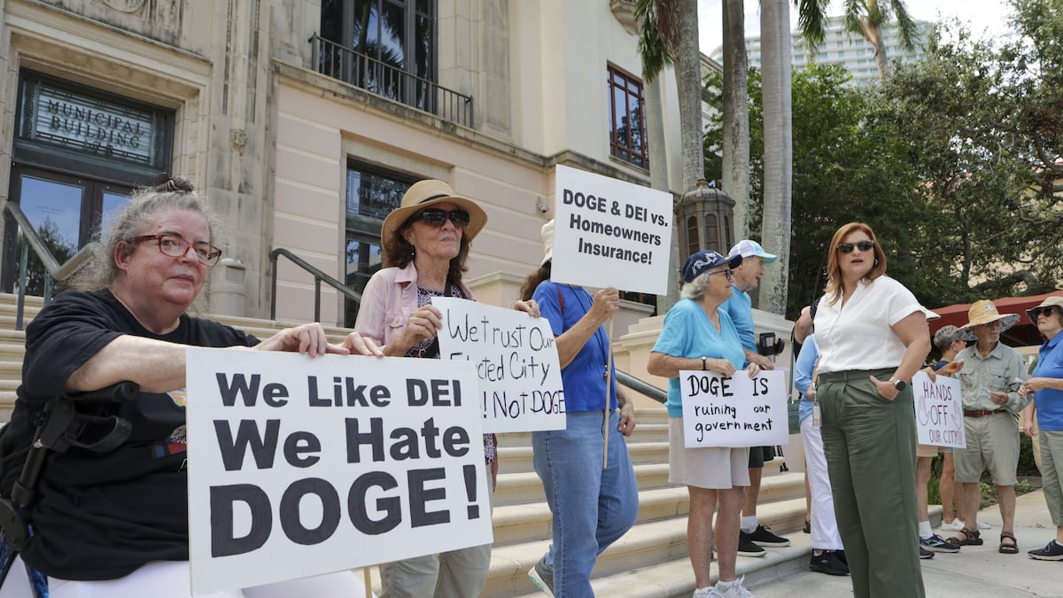 St. Petersburg residents rally against Florida DOGE visits - Tampa Bay Times