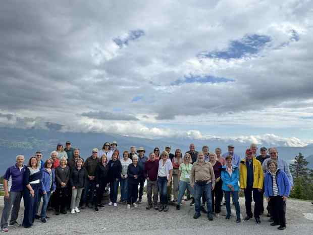 A group of people on a mountaintop