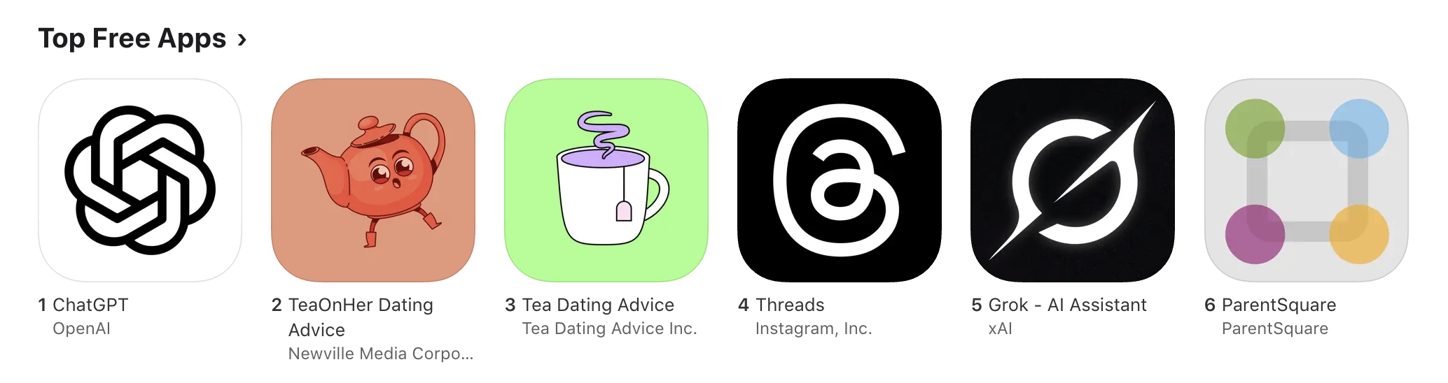 Top free App Store Aug 12, 2025