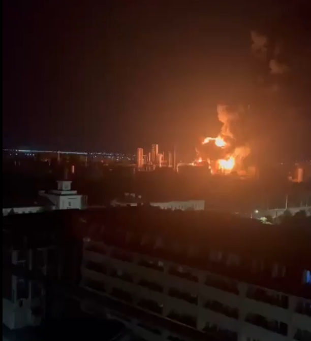 Oil Refinery Burns in Krasnodar After Drone Attack