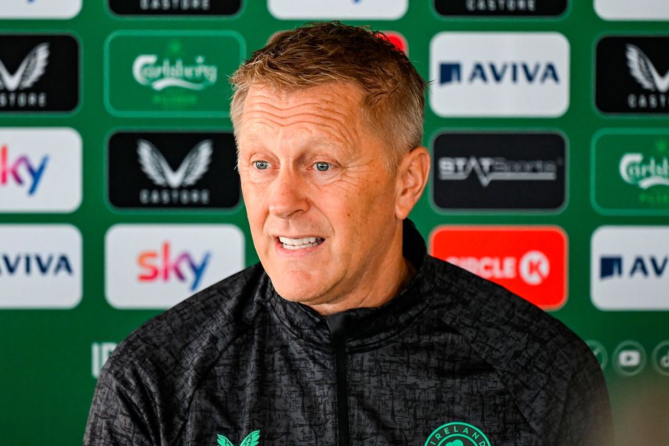 26 August 2025; Head coach Heimir Hallgrimsson during a Republic of Ireland squad announcement at Sky HQ in Dublin. Photo by Stephen McCarthy/Sportsfile