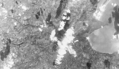 Declassified US KH-7 spy satellite photograph of Dublin, Feb 1966. This website overlays the photo on googlemaps. The transparency can be adjusted and the sharpness is decent when you zoom in.
