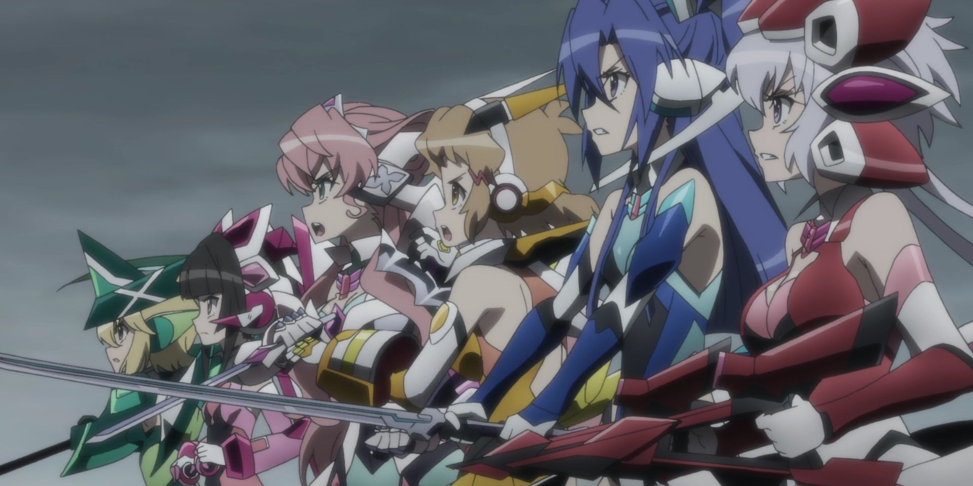 Symphogear casts stands ready for battle