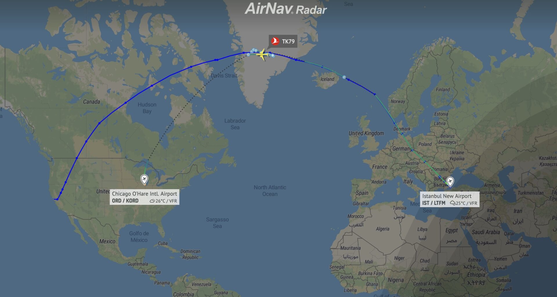 After initial plan to divert to Iceland, a Turkish Airlines A350 flew to Chicago after a passenger died on board