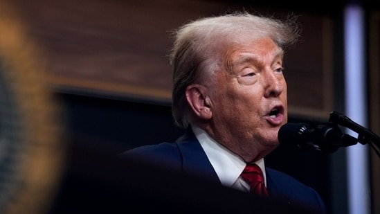 US President Donald Trump responded to a question on tariffs for countries buying Russian energy(Bloomberg)