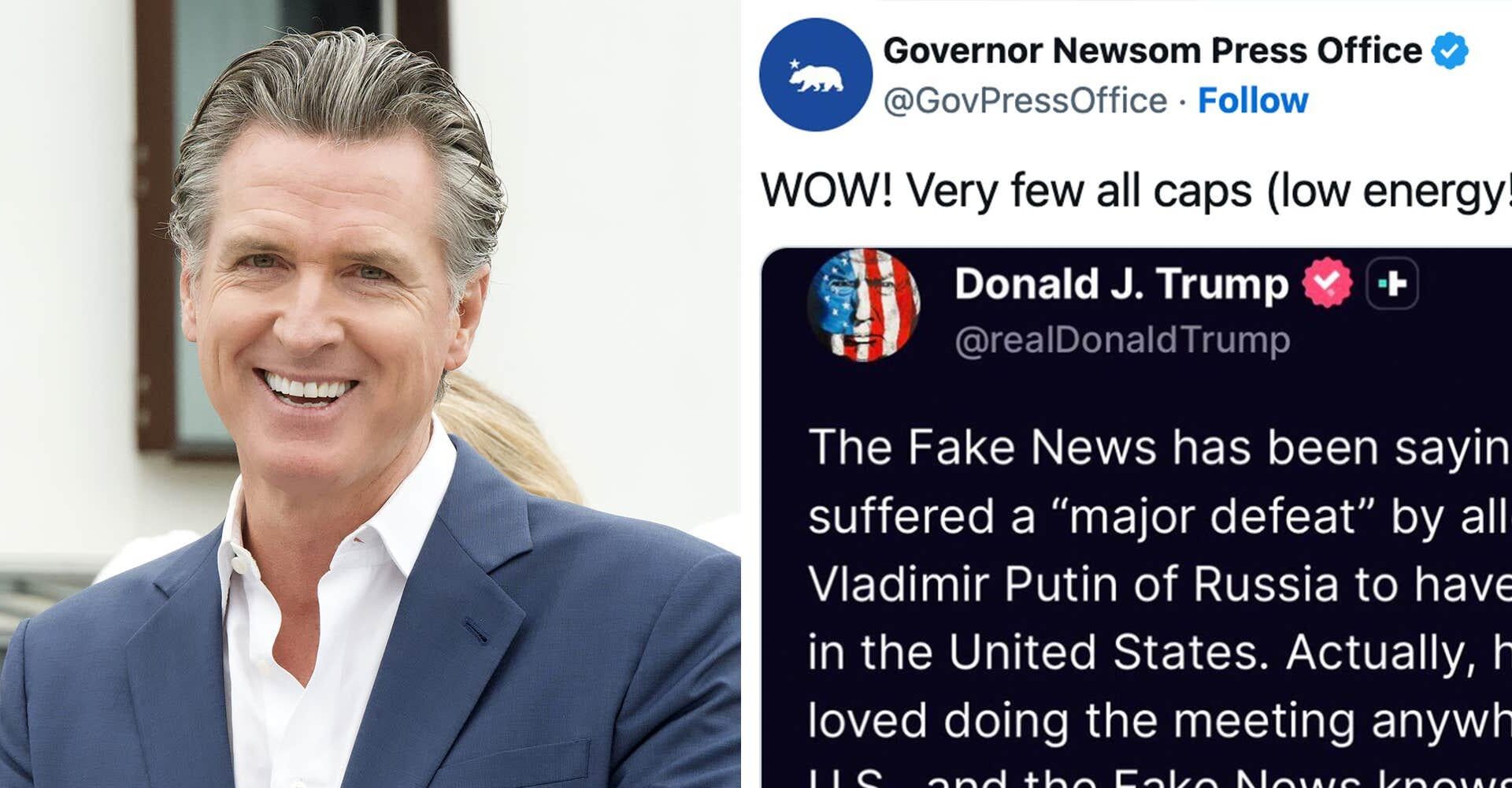 Trump quietly abandons all-caps tirades after Newsom’s trolling spree | Sad!