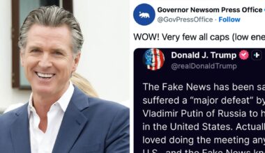 Trump quietly abandons all-caps tirades after Newsom’s trolling spree | Sad!