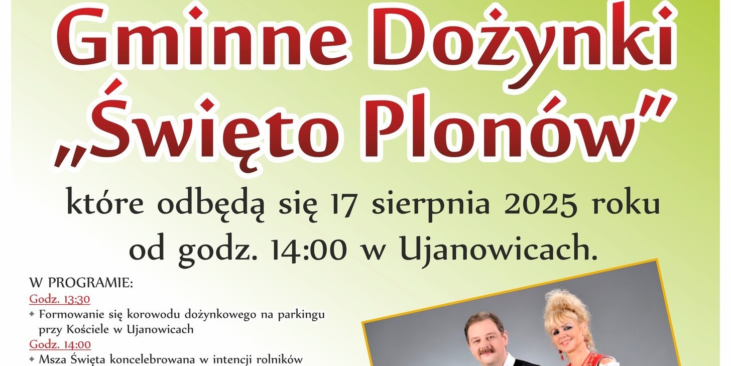 Zaproszenie na dożynki w Ujanowicach