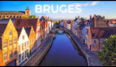 The charming Bruges seen from a drone