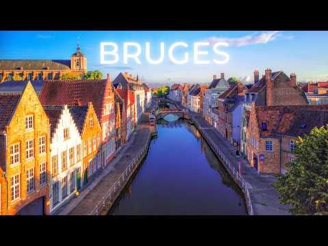 The charming Bruges seen from a drone