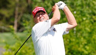 Trump, 79, Struggles to Walk in a Straight Line at Golf Outing