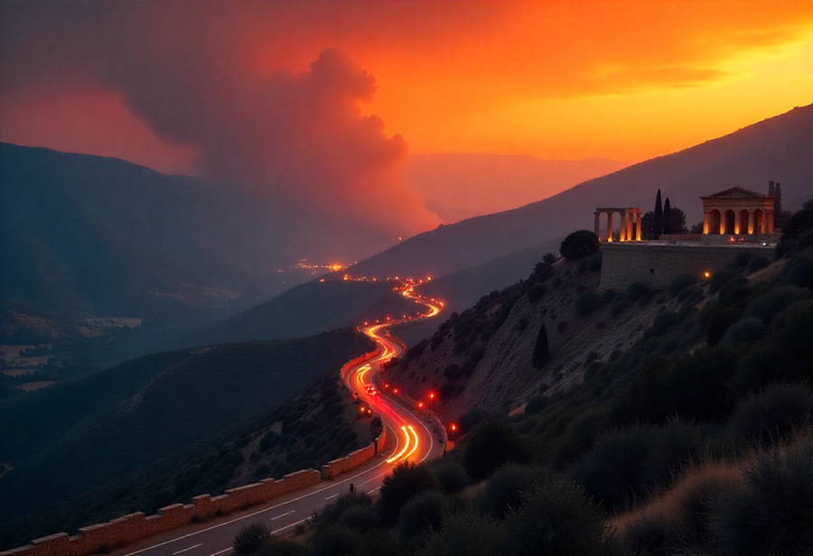 Wildfires Rage All Across Greece, Straining The Emergency Services and Disrupting Travel