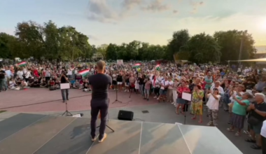 Egy keresztény konzervatív, béke párti fiatal demokrata Kóbor János imitátor Harcos megpróbálta megdobálni MP-t. Természetesen mellé ment.