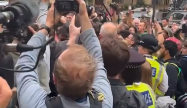 Mo Chara arriving to court today being hounded by press / media