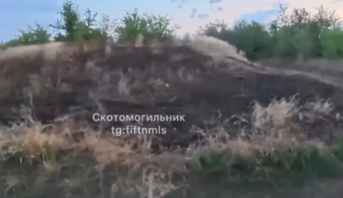 GoPro footage shows a Ukrainian riding in the back of a pickup truck, trying to shoot down a Russian drone with a shotgun.
