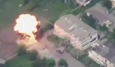 HIMARS GMLRS striking a group of Russian troops in the Sumy direction.