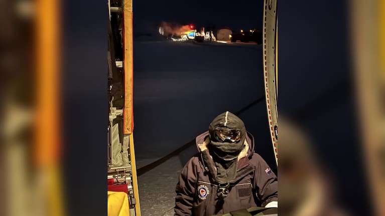 A member of the RNZAF at McMurdo Station.