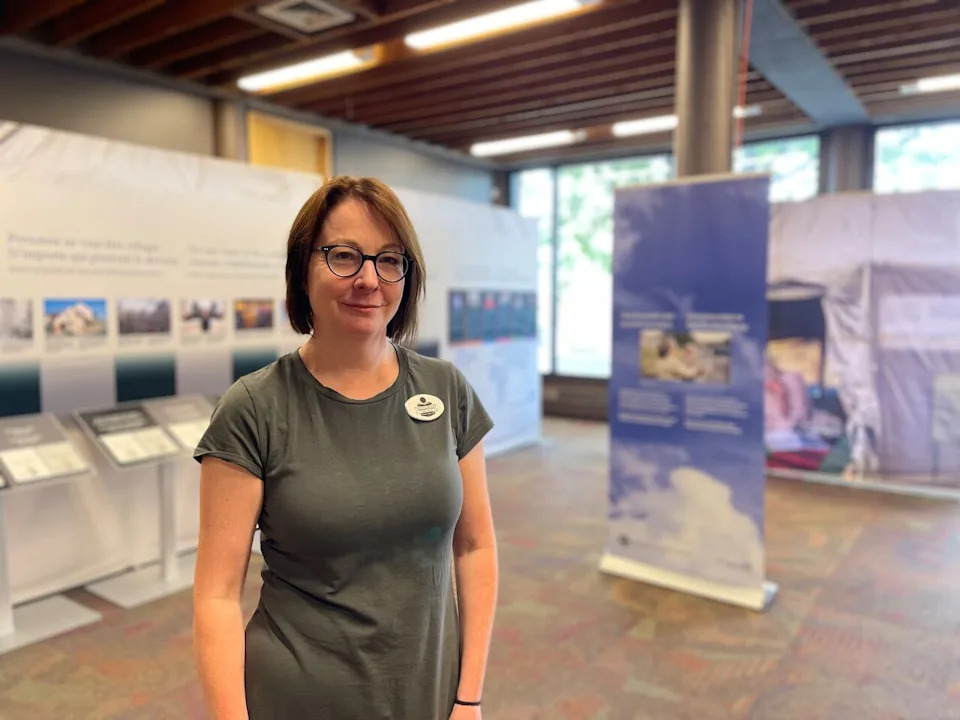 Rose Morton works on adult and young-adult programming at the Fredericton library. She said that the public have been enjoying the Refuge Canada Tent exhibit.