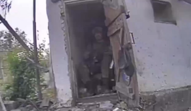 A russian invader was ambushed in an outhouse by Ukrainian FPV drone