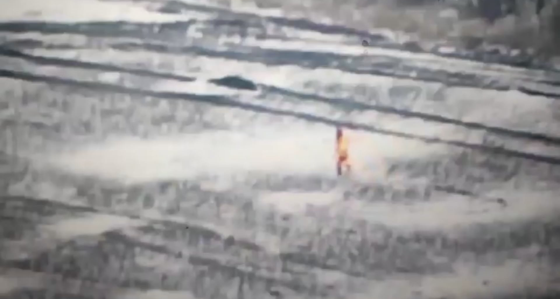 Russian T 80 BV crewman runs away on fire after his tank and others hit a mines near Vuhledar Feb 2023