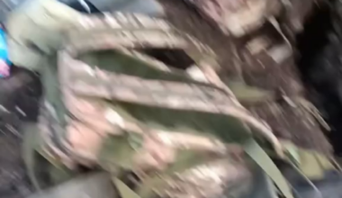 Ukrainian 53rd Mechanized Brigade unboxing russian invaders backpacks after a failed assault