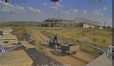 Ukrainian fiber-optic FPV drone ambushed Russian soldier riding an ATV. Published 10.08.2025