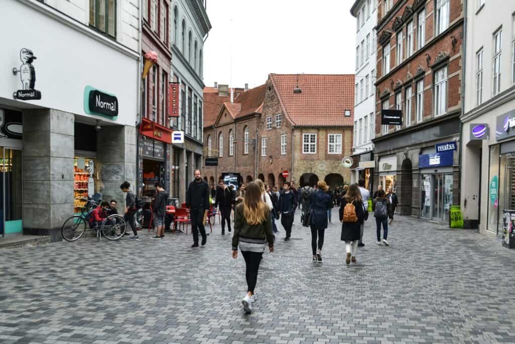 A busy street in Denmark