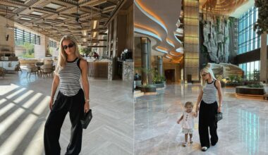 British social media influencer and TV personality Molly-Mae Hague poses with her daughter Bambi at a luxury hotel in Antalya, Türkiye, August 3, 2025. (Photo via Instagram/@mollymae)
