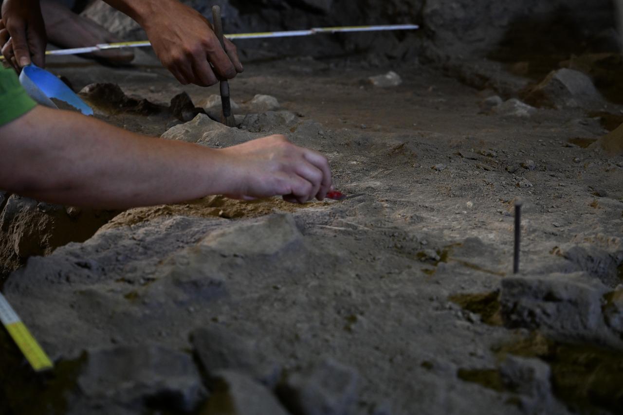 A view of archaeological excavations at Direkli Cave in Kahramanmaras, Türkiye, Aug. 19, 2025. (AA Photo)
