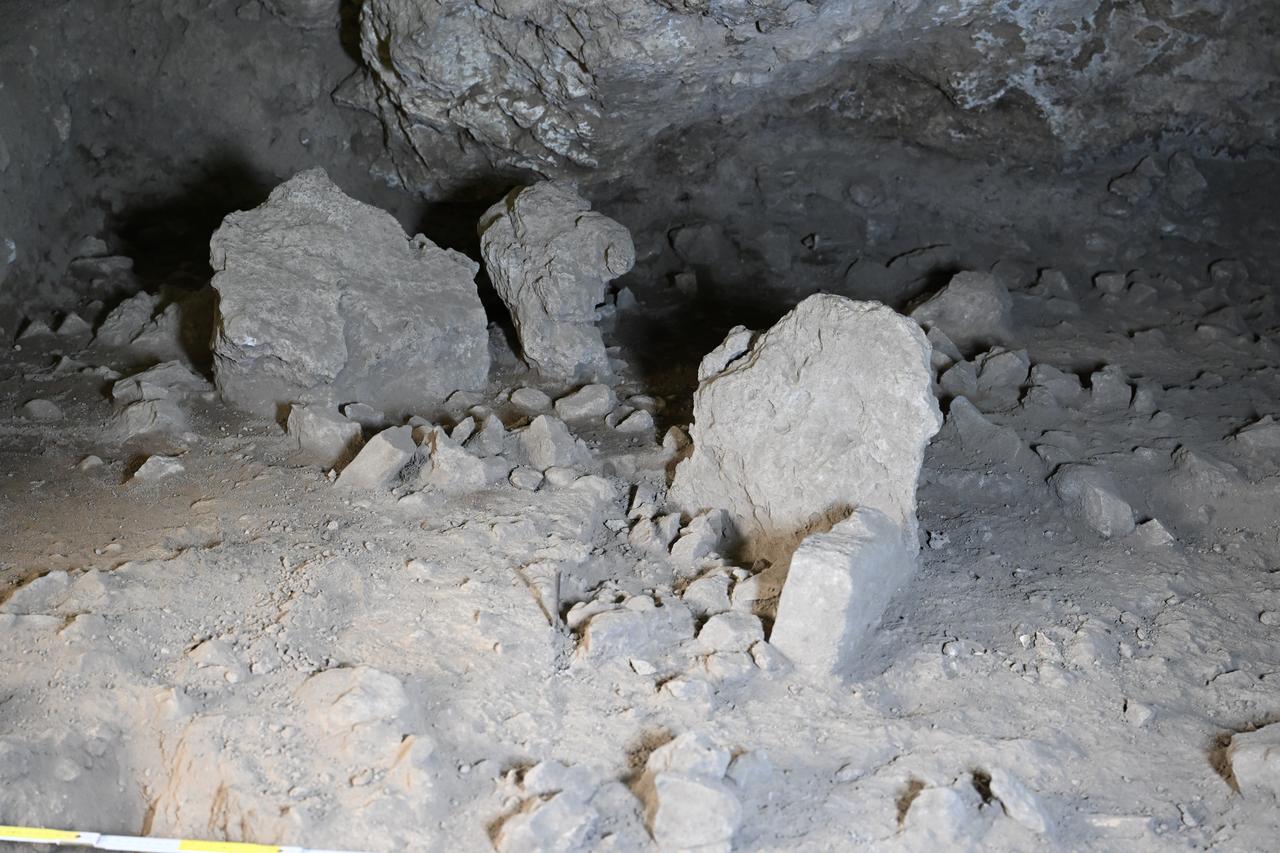 A view of 14,000-year-old grave at Direkli Cave in Kahramanmaras, Türkiye, Aug. 19, 2025. (AA Photo)